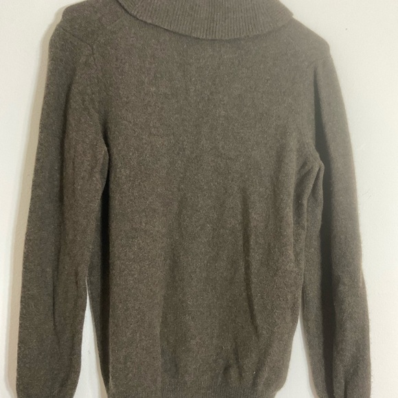 Eddie Bauer Lambs Wool Sweater Mens Size XLT Olive Green Shawl Neck Pullover - Picture 3 of 9